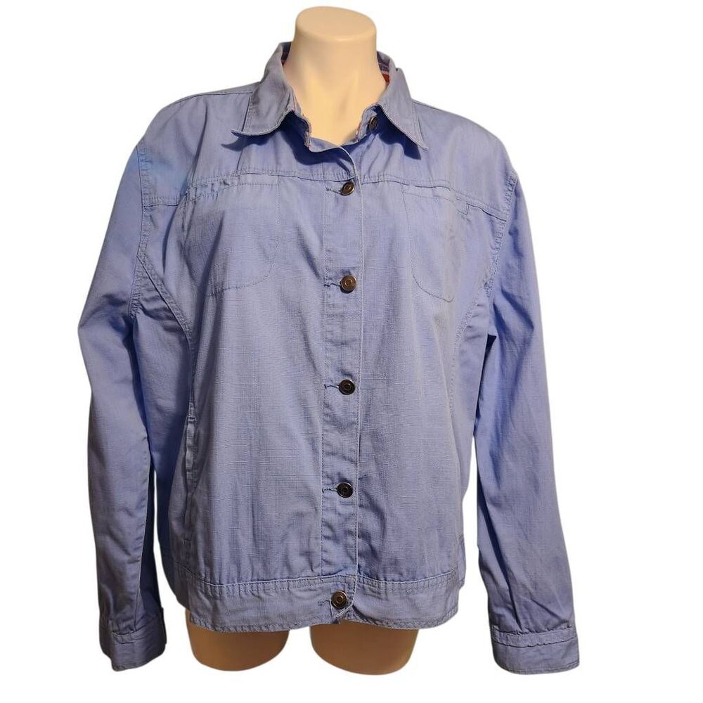 Lighthouse apparel blue jacket button front cotton XXL